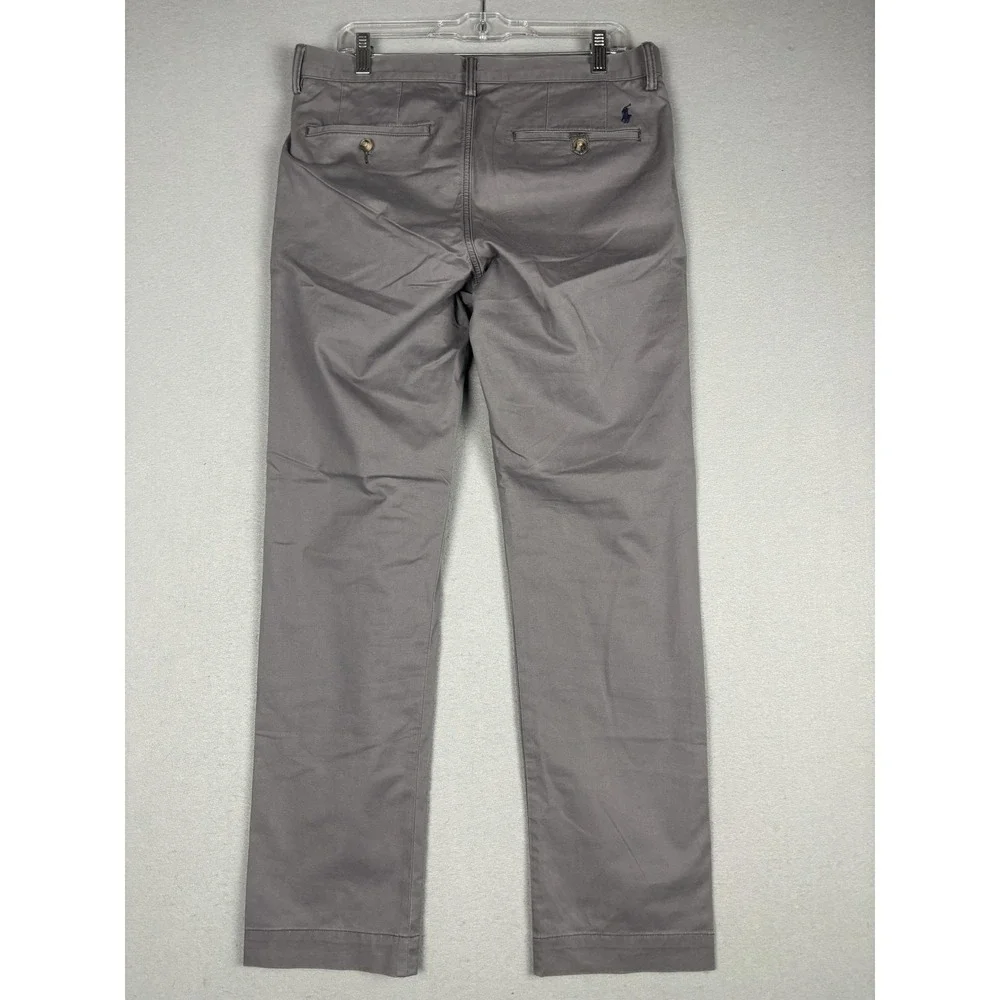 Polo Ralph Lauren Pants Mens 32x31 Gray Stretch Straight Fit Polo Chino Casual